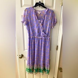 NWT LC Lauren Conrad flutter sleeve wrap dress Sz L